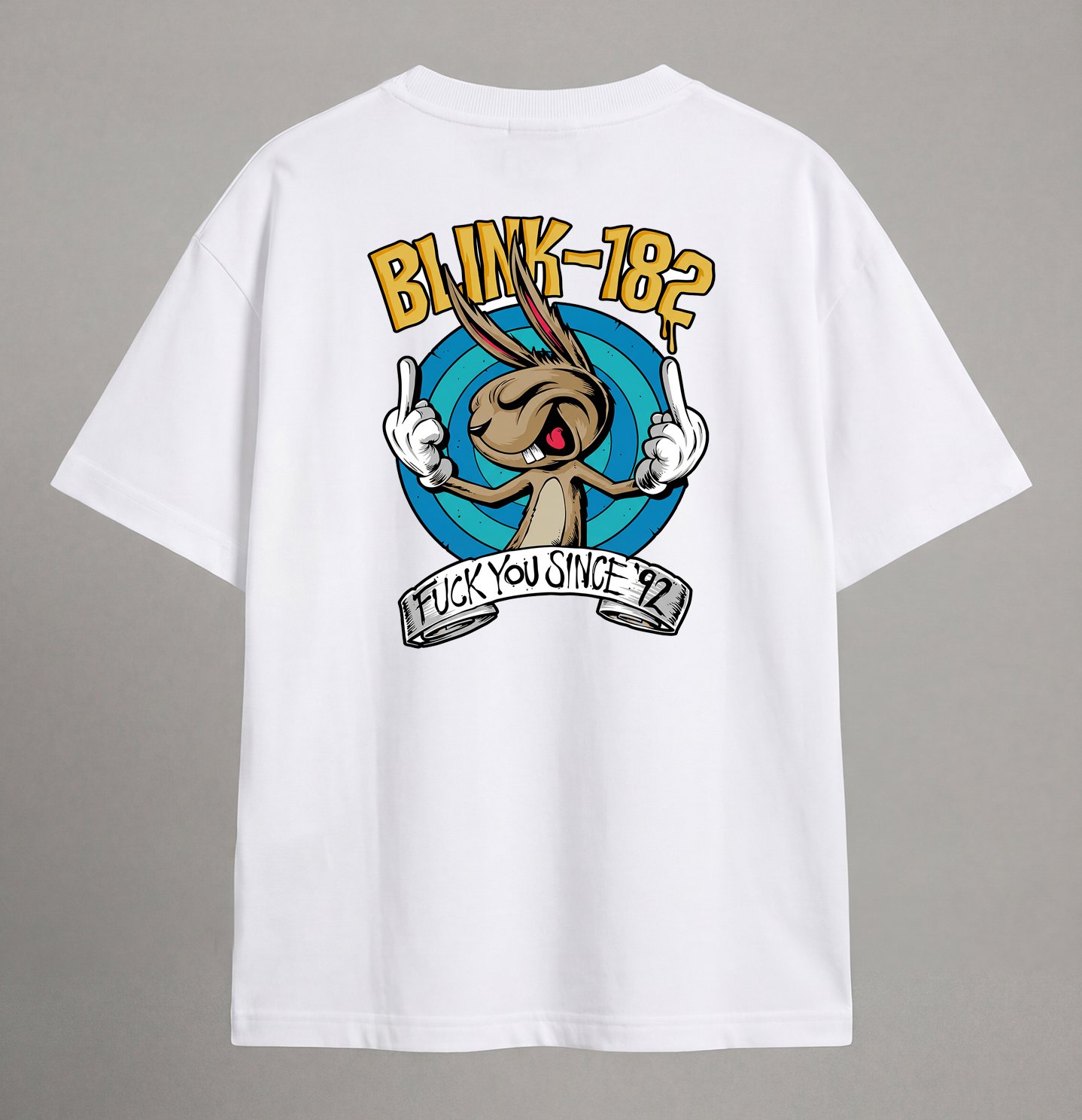 Camiseta Oversized Masculina Streetwear Blink-182 Coelho Rebel