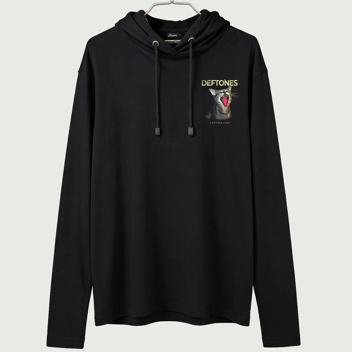 Camiseta Manga Longa com Capuz Masculina Streetwear Deftones
